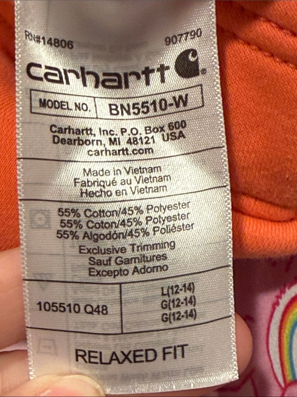 Carhartt Coral relaxed fit Fleece Sweatpants large - Picture 6 of 6